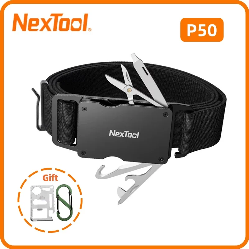 NexTool Multifunctional Belt P50 Men Waist Buckle Repair Tool Screwdrivers Scissors File Bottle Opener SIM Card Pin Remover New