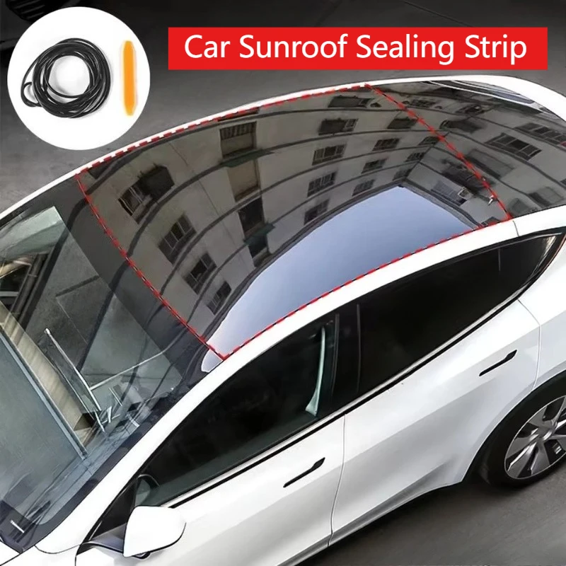 

Sunroof Sealing Strip for Tesla Model 3/3 Highland Model Y/Y Juniper Car Waterproof Windshield Noise Reduction Sound Insulation