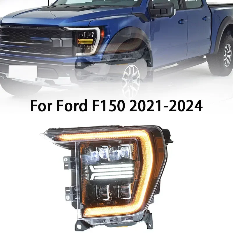 

Пара фар для Ford Raptor F150 F-150 2021-2023, передний фонарь DRL, источник фар, светодиодный набор, дневной свет, автомобильный аксессуар