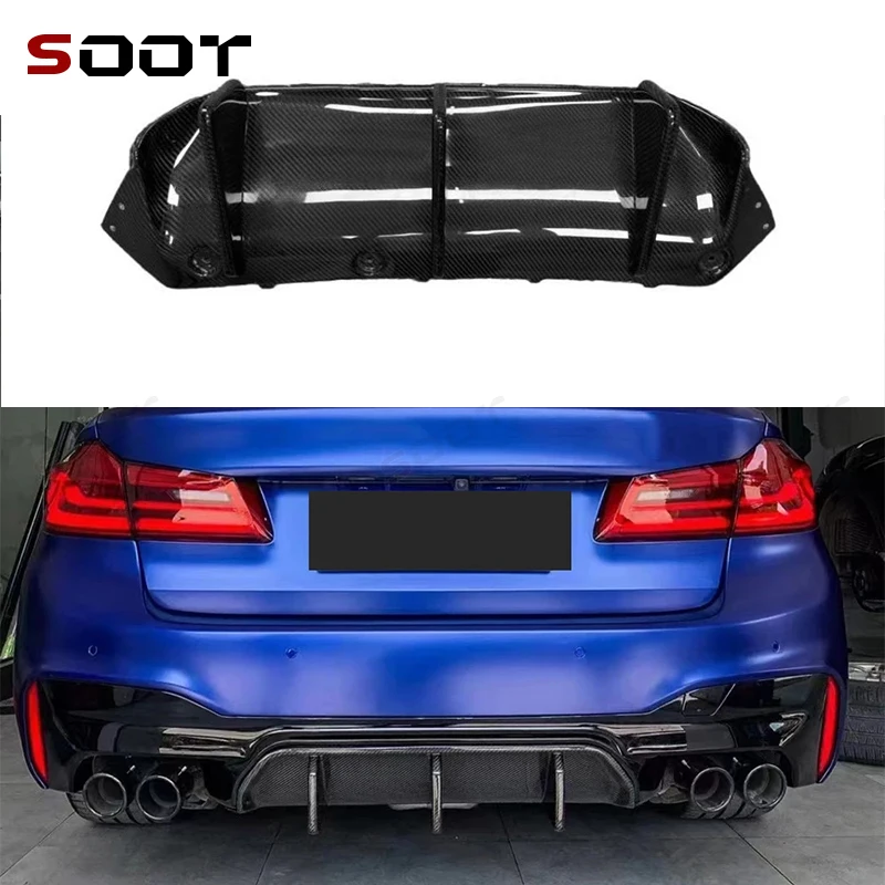 

For BMW 5 Series F90 M5 2018-2023 Carbon Fiber Rear Bumper Diffuser Lip Spoiler Rear Lip Apron Plate Splitter Guard Auto Parts