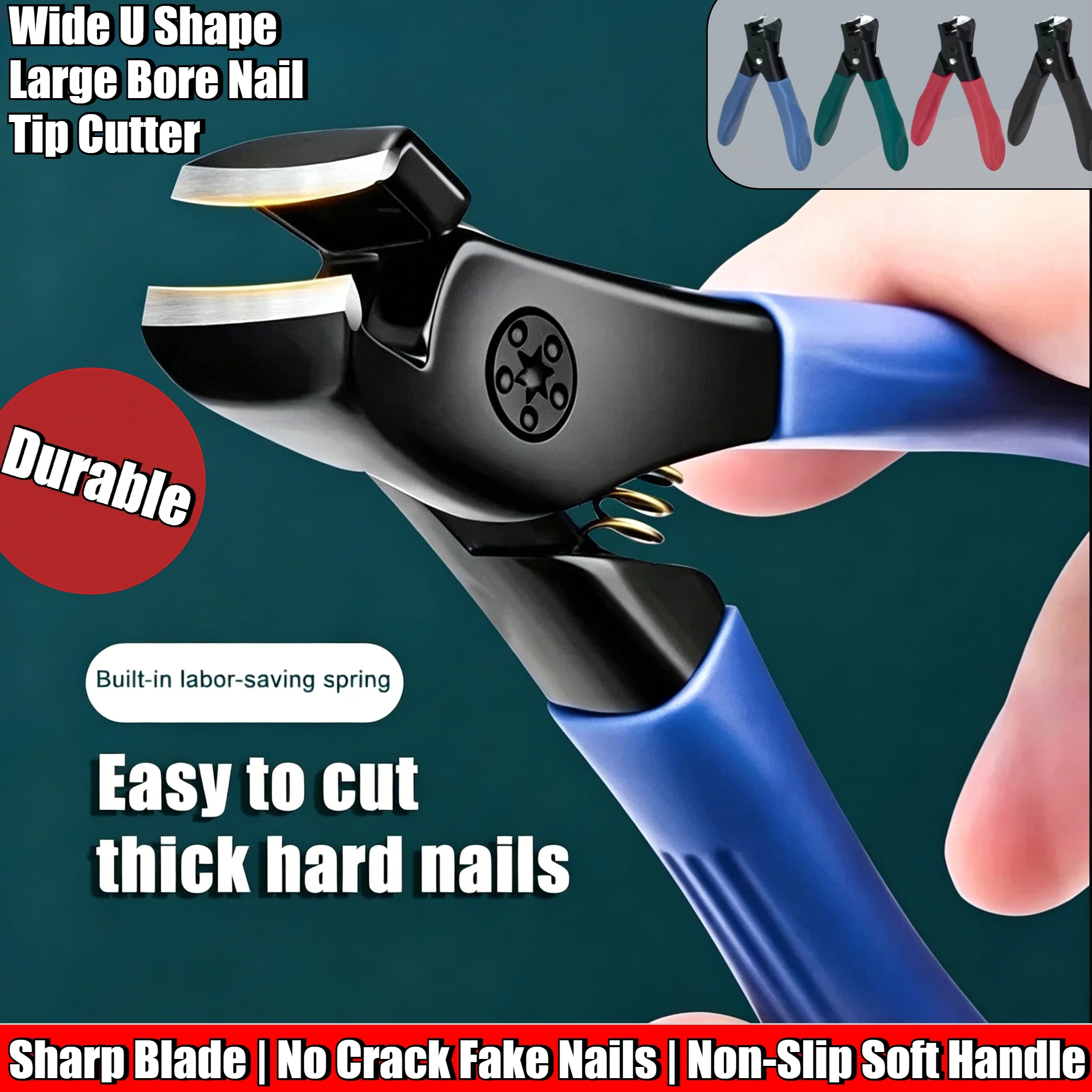 4Pcs Large Size Stainless Steel Nail Clipper - Professional Toenails Trimmer Thick Hard & Durable Nail File for Household Use