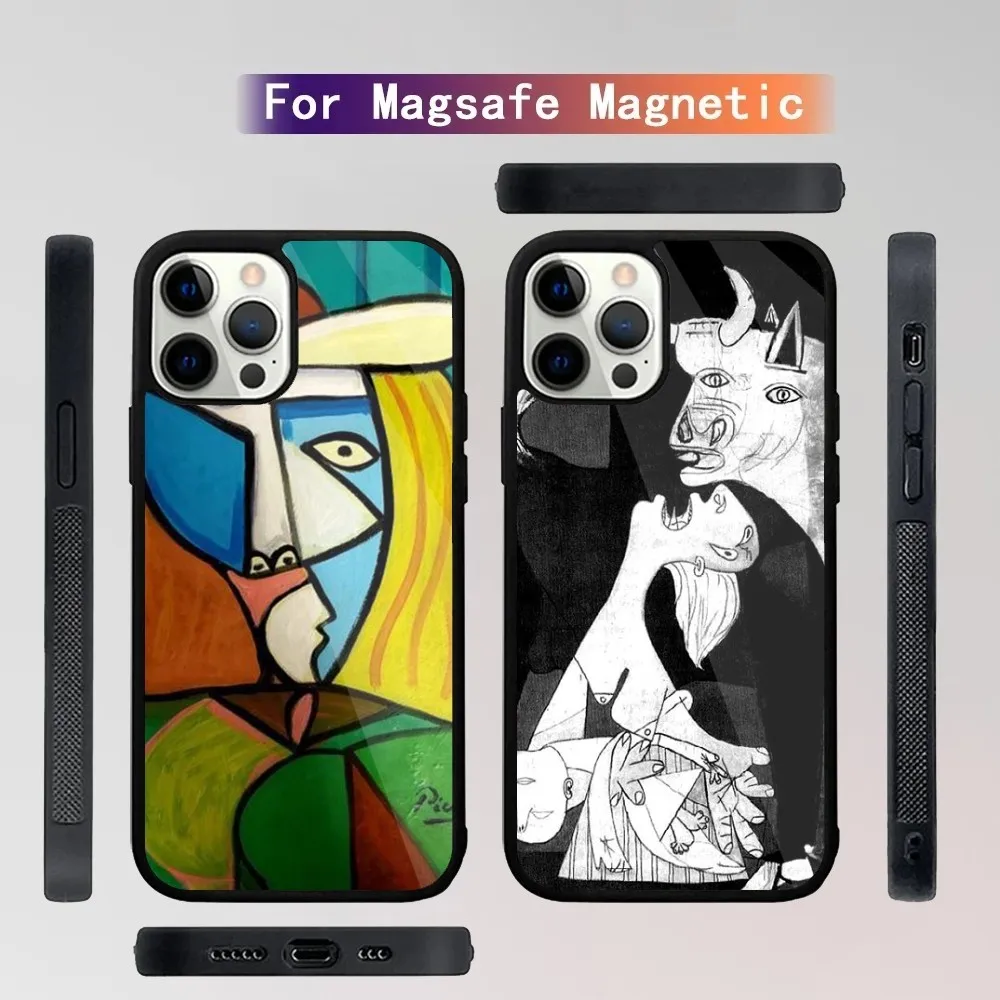 P-Picasso abstract art  Phone Case For iPhone 15,14,13,12,11,Plus,Pro,Max Mini Magsafe Magnetic Wireless Charging