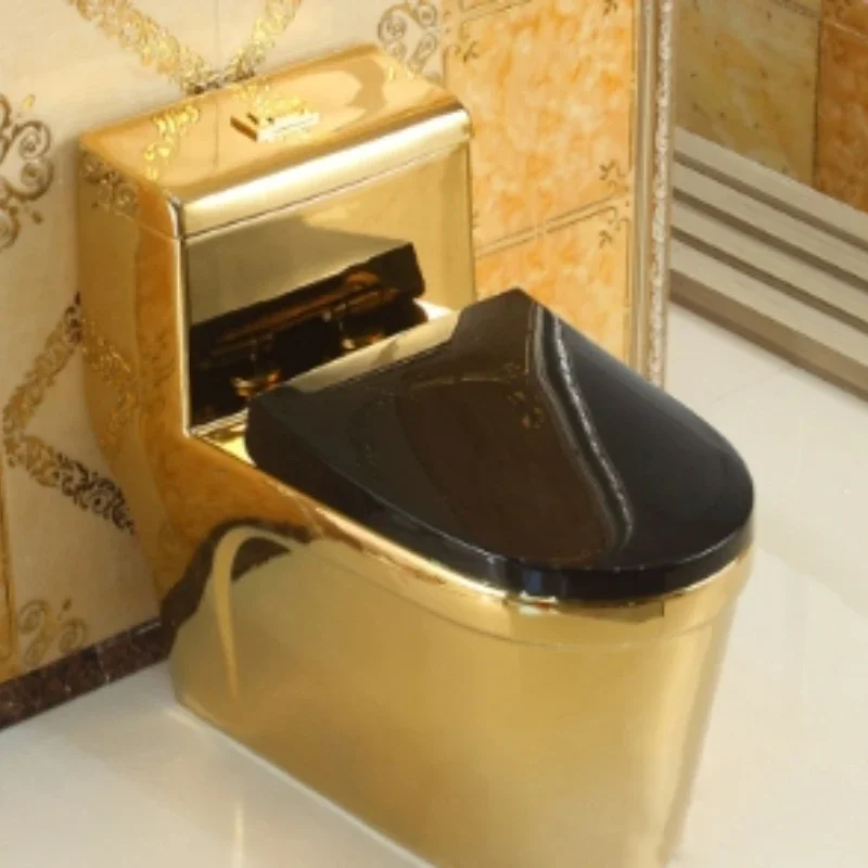 Golden toilet creative art flush toilet super swirl color deodorant water-saving toilet