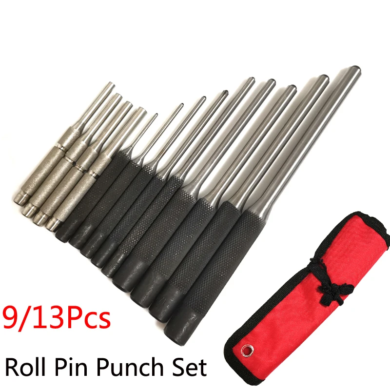 Tactical 9/13Pcs Roll Pin Punch Tool Hollow End Starter Punch for Hunting Gunsmiths Jewelry Watch Repair Handyman Hand Remover