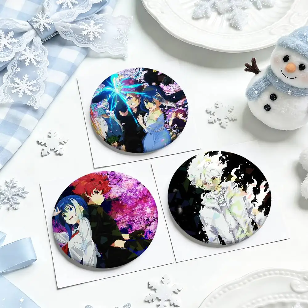 ANIME Y-Yozakura Mission Yozakura Family round Badge Laser Style pins Peripheral Lapel Pins Goods Tinplate Brooch﻿ bag decor