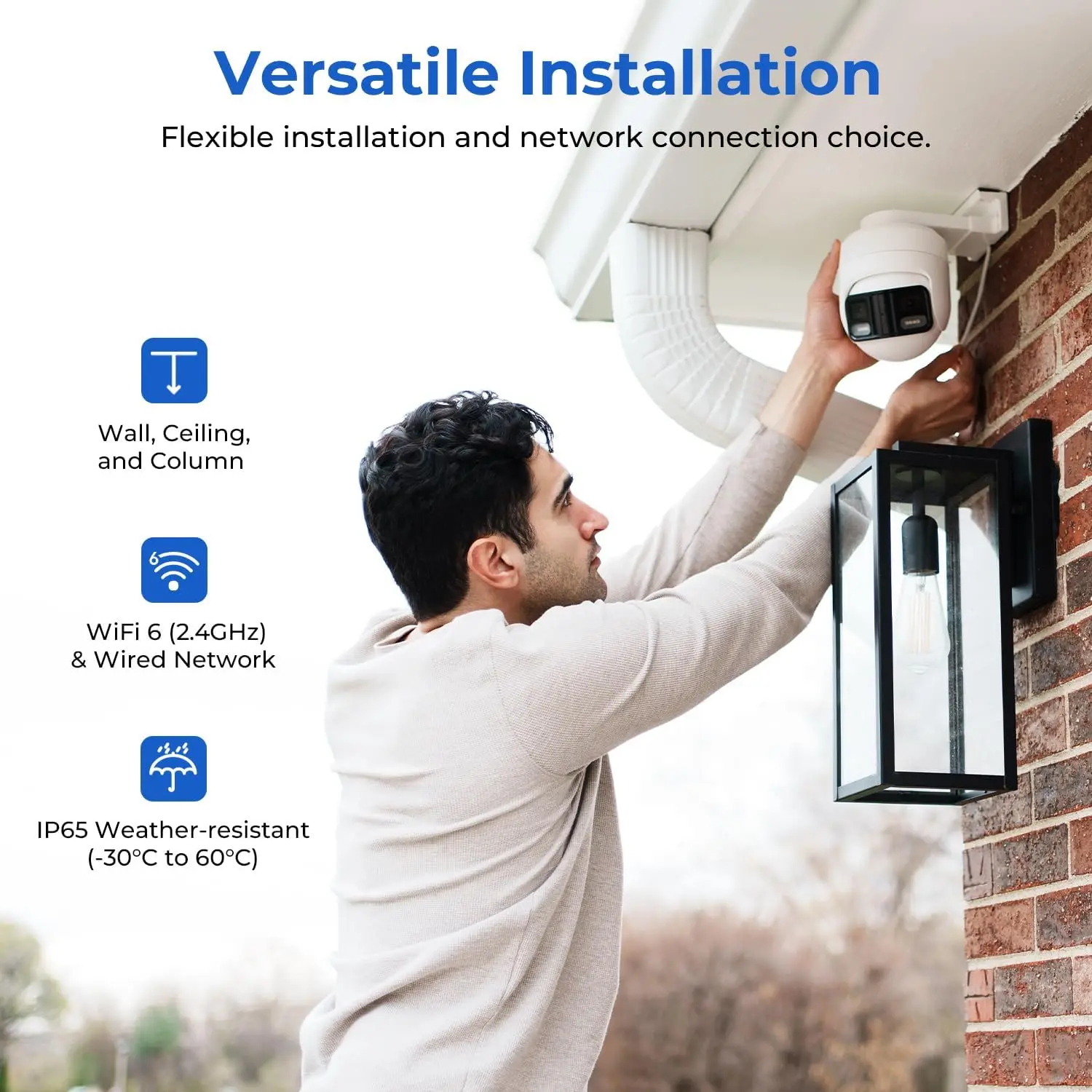 كاميرا IMILAB EC6 بانوراما 3.5K واي فاي كشاف 180 °   كاميرا مراقبة فائقة النطاق، كاميرا مراقبة خارجية، كشف الحركة