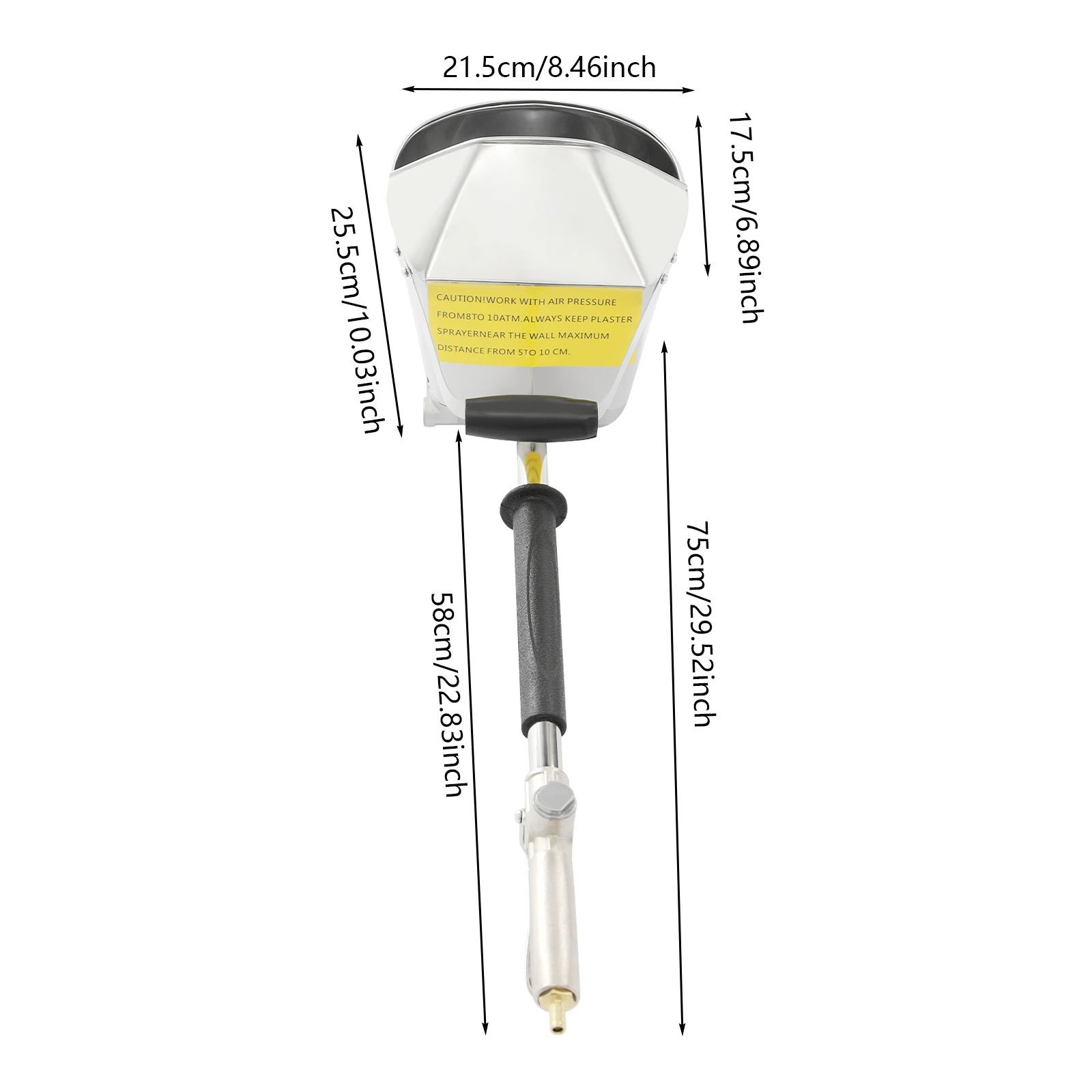 Penyemprot Plesteran Semen 2,6KW dengan Nozel Dapat Dilepas, Hopper Tekstur Semen Plesteran untuk Patung Dekorasi Konstruksi