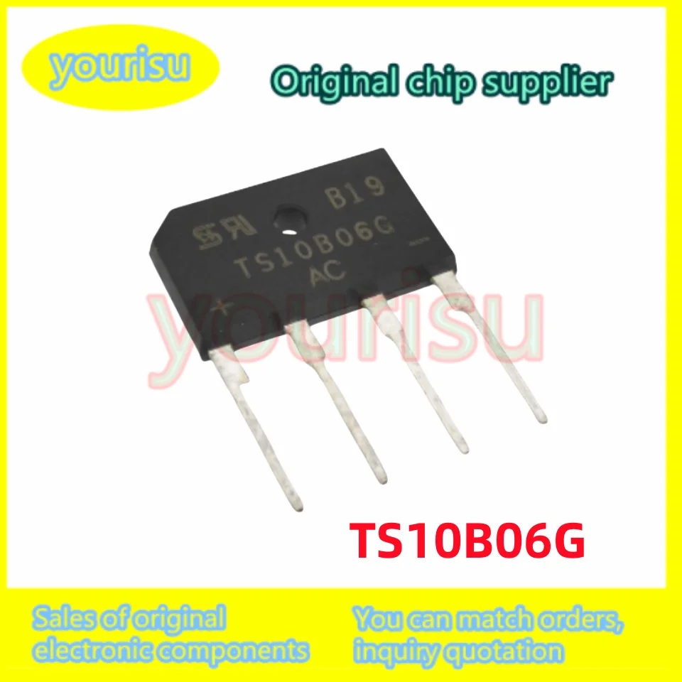 5Pcs/Lot TS10B06G TS10B06 Bridge Rectifier 10A600V Large Chip D-4 Direct Insertion