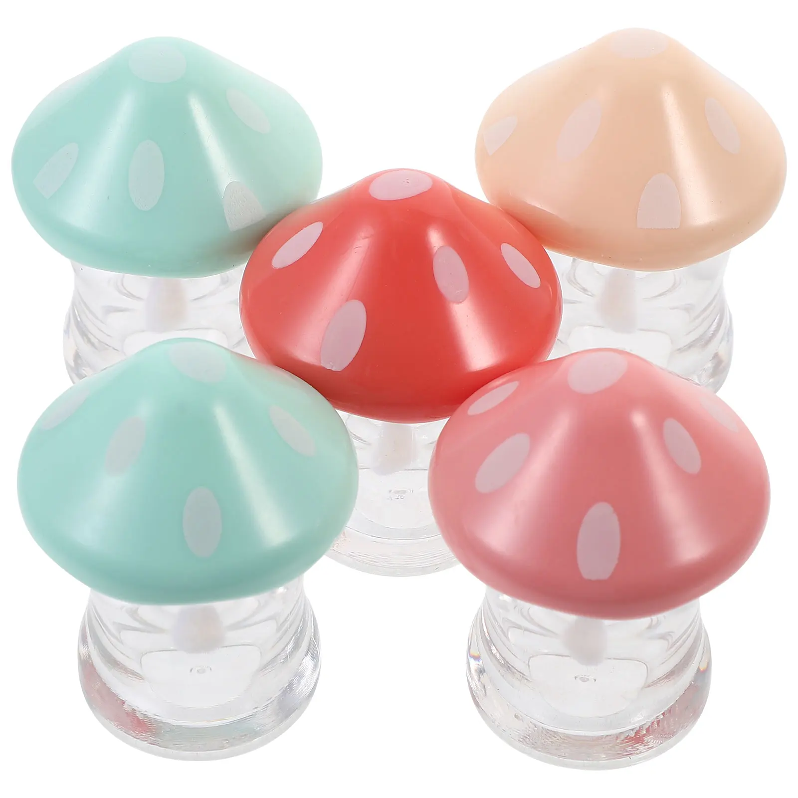 

5pcs Lip Gloss Tubes Mushroom Shaped Plastic Containers Empty Wand DIY Kit Travel Size Portable Reusable Refillable Supplies