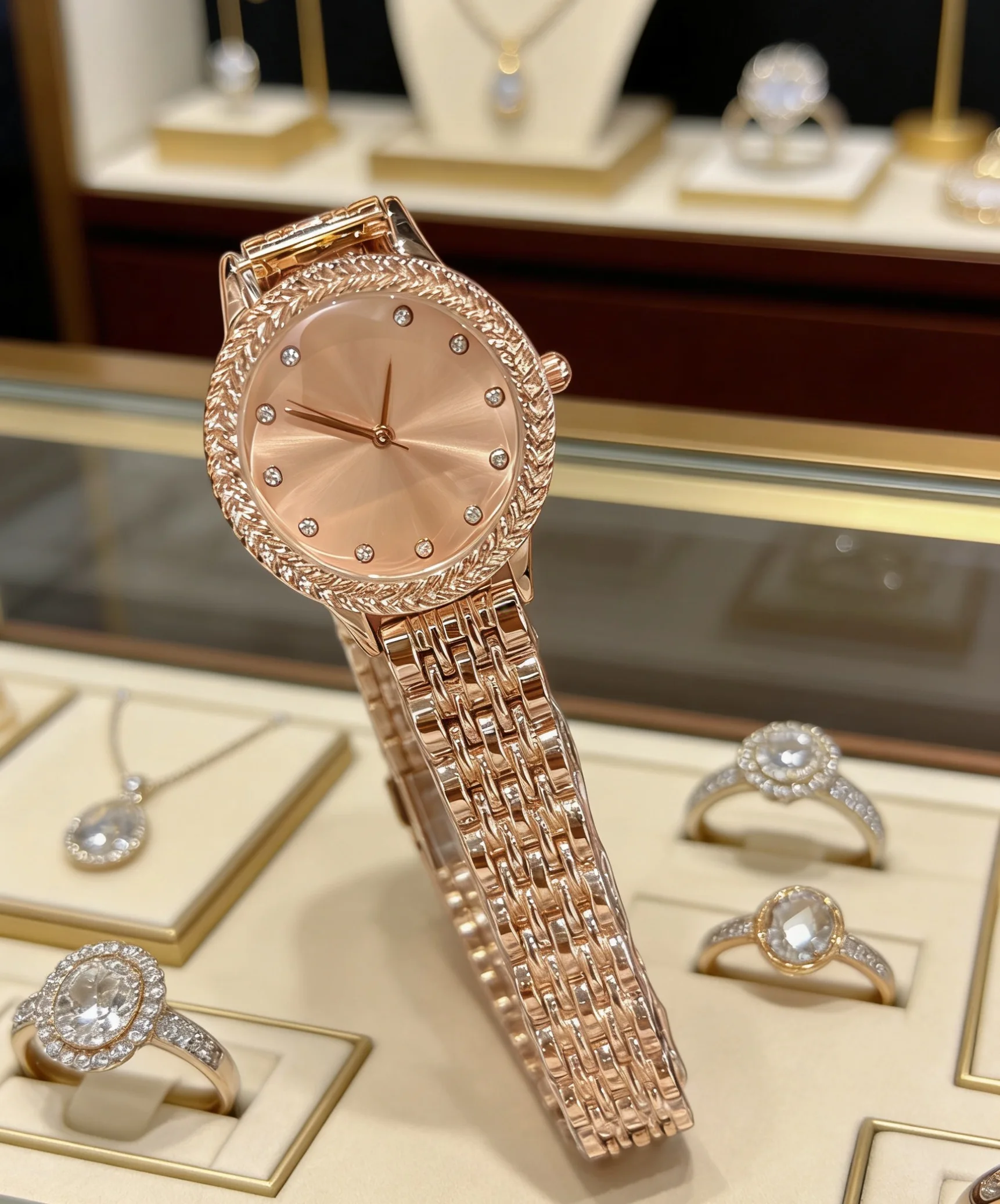 

High Quality Quartz Watch for Women Full Diamond Band Elegant Fashion Lady Watch