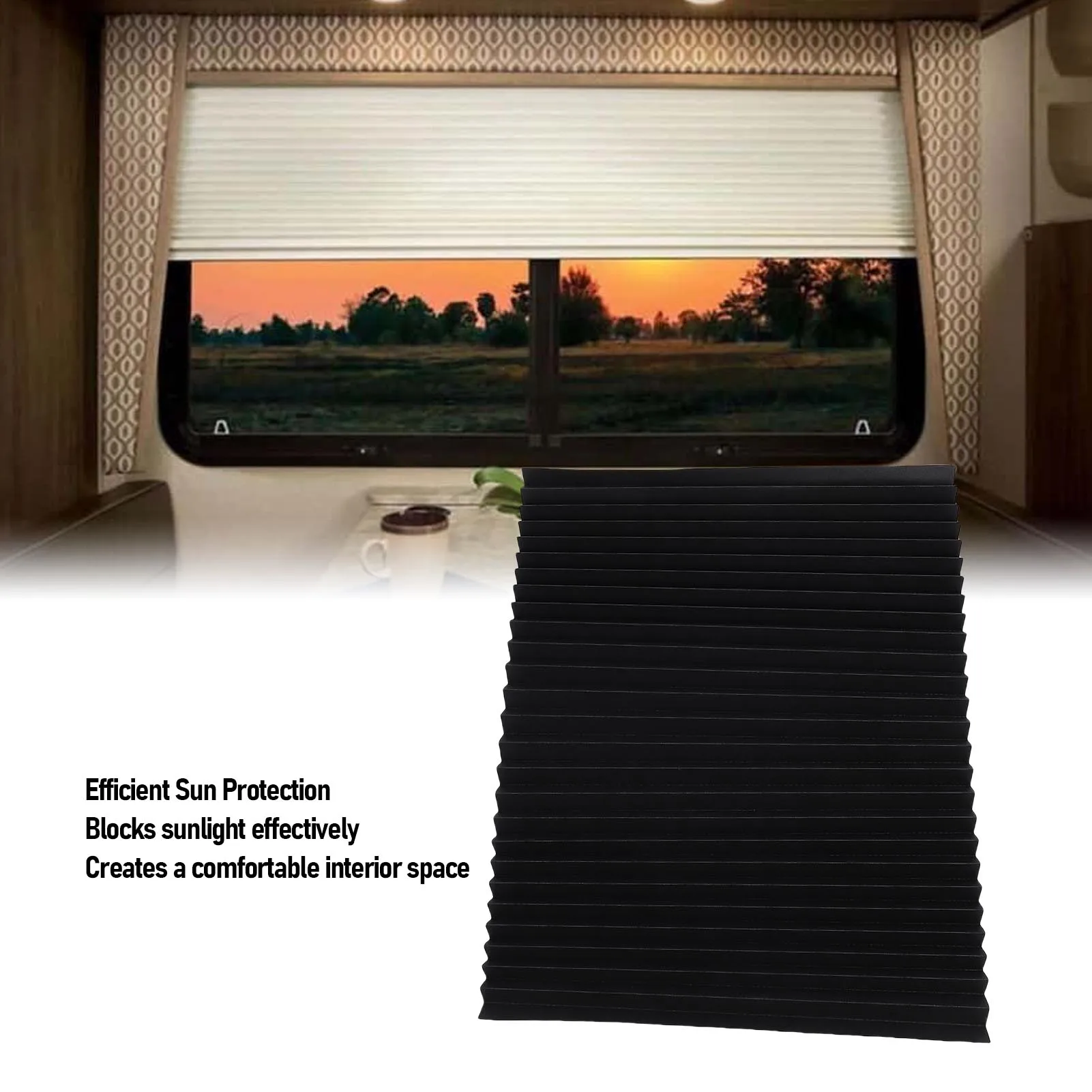 

Motorhome Window Blinds RV Blinds Full Blackout Non Woven Fabric No Drilling Adhesive Motorhome Window Blinds Shades