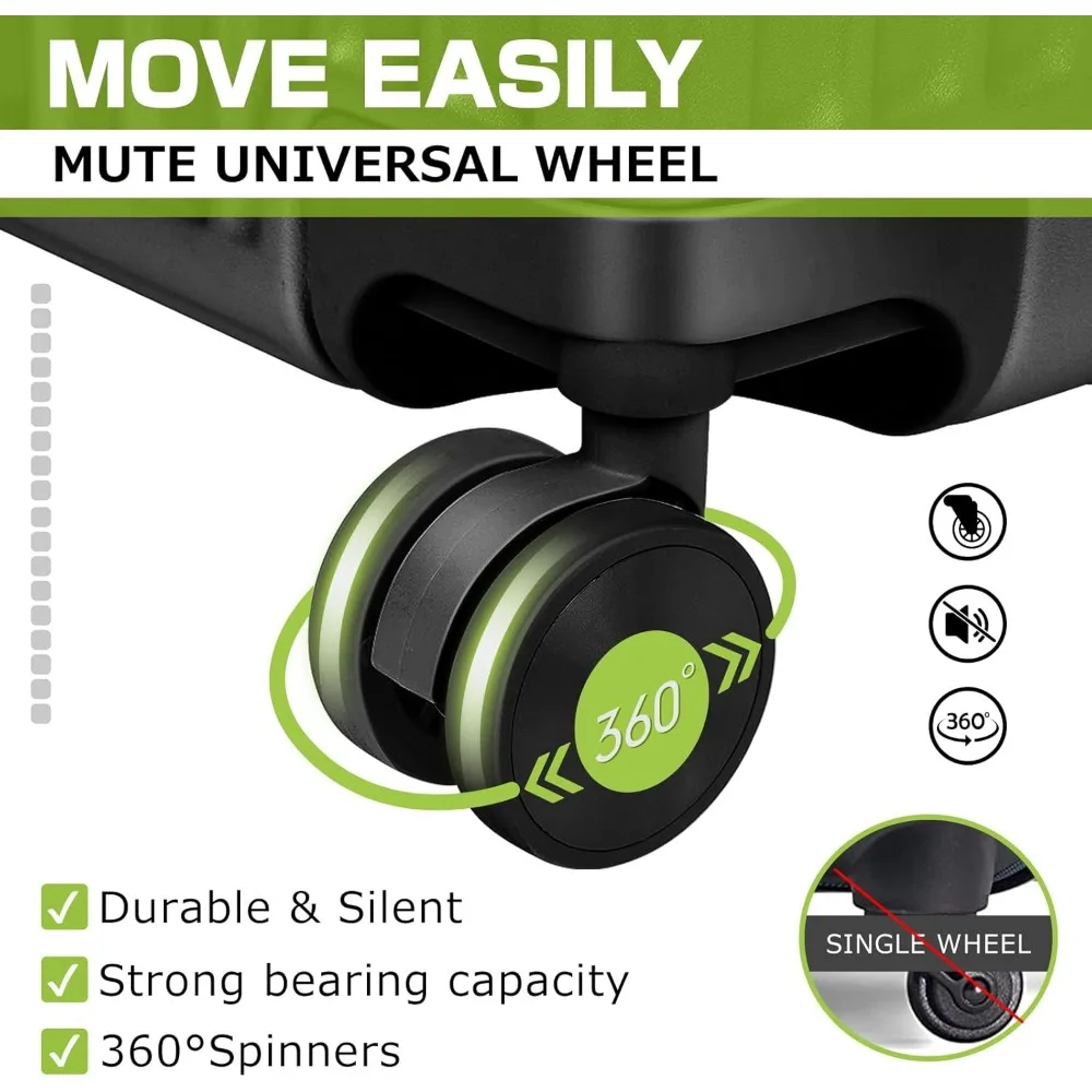 Maleta de equipaje con cerradura TSA de carcasa dura con marco de aluminio, 28 pulgadas, color negro, sin cremallera, esencial para viaje