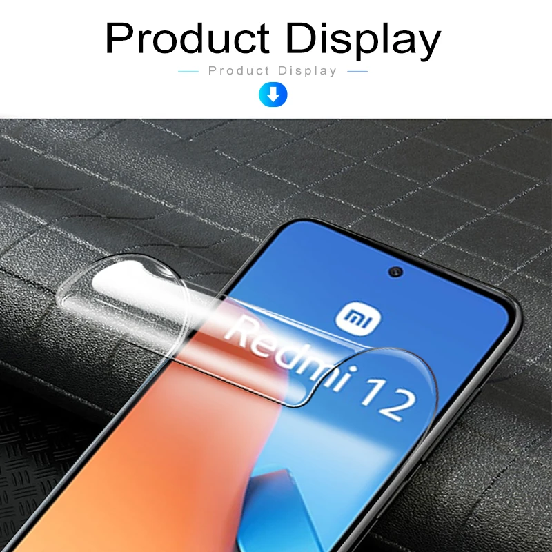 6in1 Hydrogel Film For Xiaomi Redmi 12 4G Full Cover Front Soft Film On Redmy 12 Redmi12 6.79inches Camera Lens Screen Protector