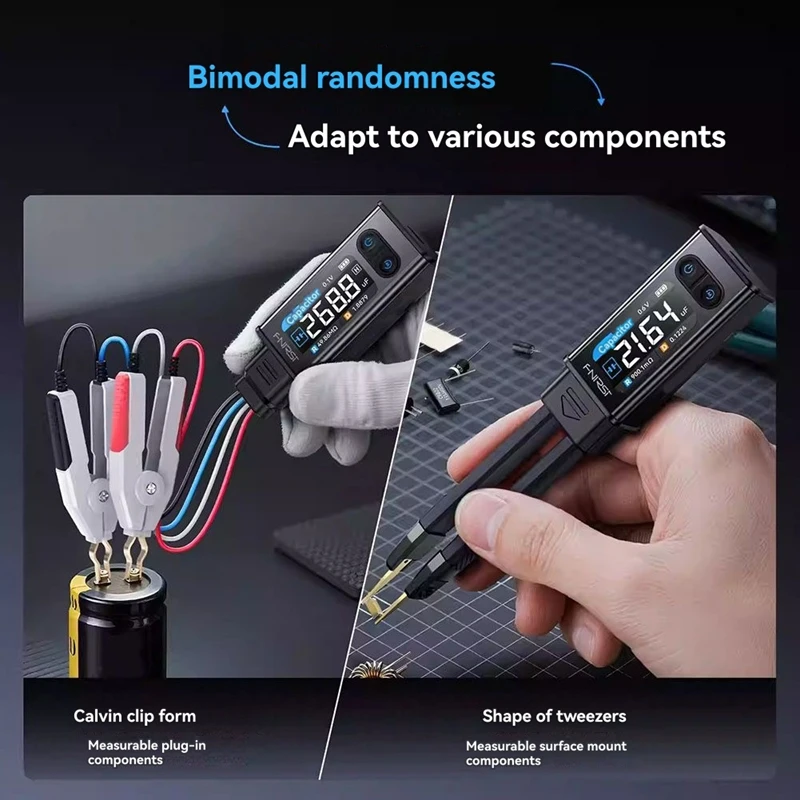 -ST2 Digital Bridge Tweezers SMD Tester Resistance Capacitance Inductance Continuity Diode Testing Tool