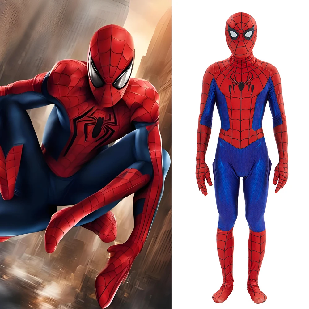 

New PS5 SpiderMan Cosplay Superhero Spiderman Costume 3D Printed Spandex Outfit Zentai Bodysuit Halloween Costume for Adult Boys