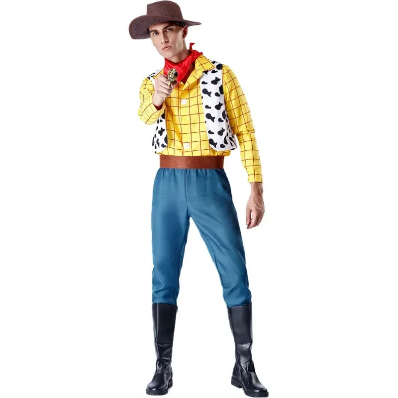 

AA wat Cosplay Story Woody Costume Sets Cowboy Christmas Unisex Sheriff's Halloween Carnival Dress Up Party Toy S2025 New