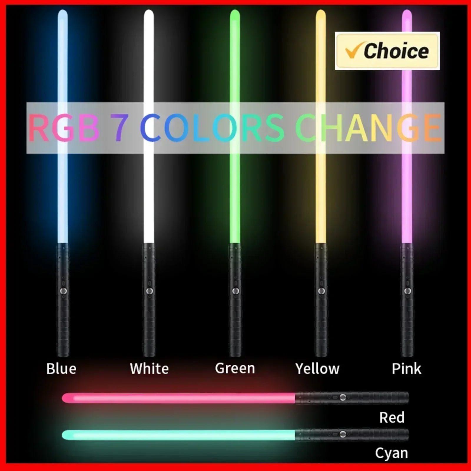 Upgraded Version Gravity Sensing Lightsaber 2 in 1 7-color Metal Laser Sword Rechargeable Toy Party Glow Swords