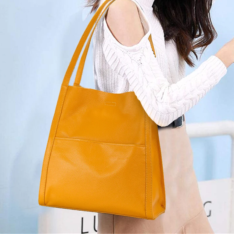 

Aidrani A simple and atmospheric solid color women's tote bag with a large capacity single shoulder underarm bag made of high-