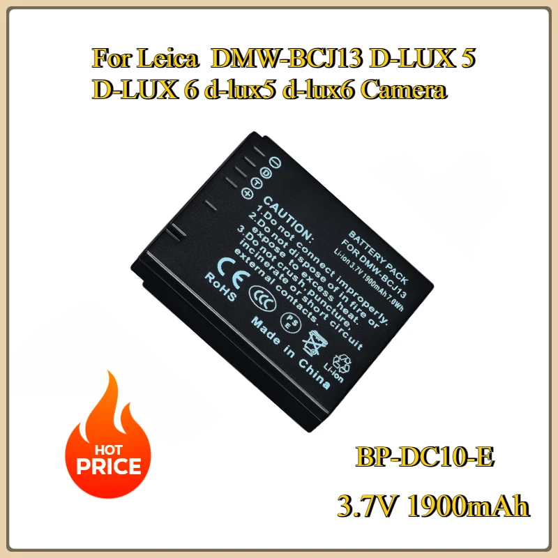 

New BP-DC10-E BP-DC10-U 3.7V 1900mAh Battery For Leica DMW-BCJ13 D-LUX 5 D-LUX 6 d-lux5 d-lux6 Camera Replace battery