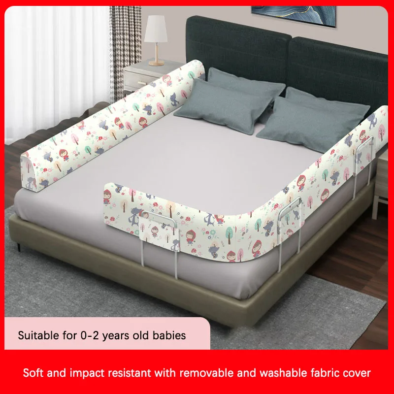 150cm Universal Baby Bed Frame Guardrails Barrier Deformable Steel Tube Bed Safety for Kids Bed Fence Baby Protect Rail 59inch