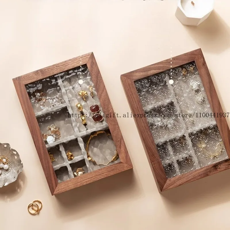 

Высококачественная деревянная шкатулка для хранения ювелирных изделий из черного ореха, идеальный подарок для свадьбы и новорожденных, ожерелье, органайзер, декоративный чехол