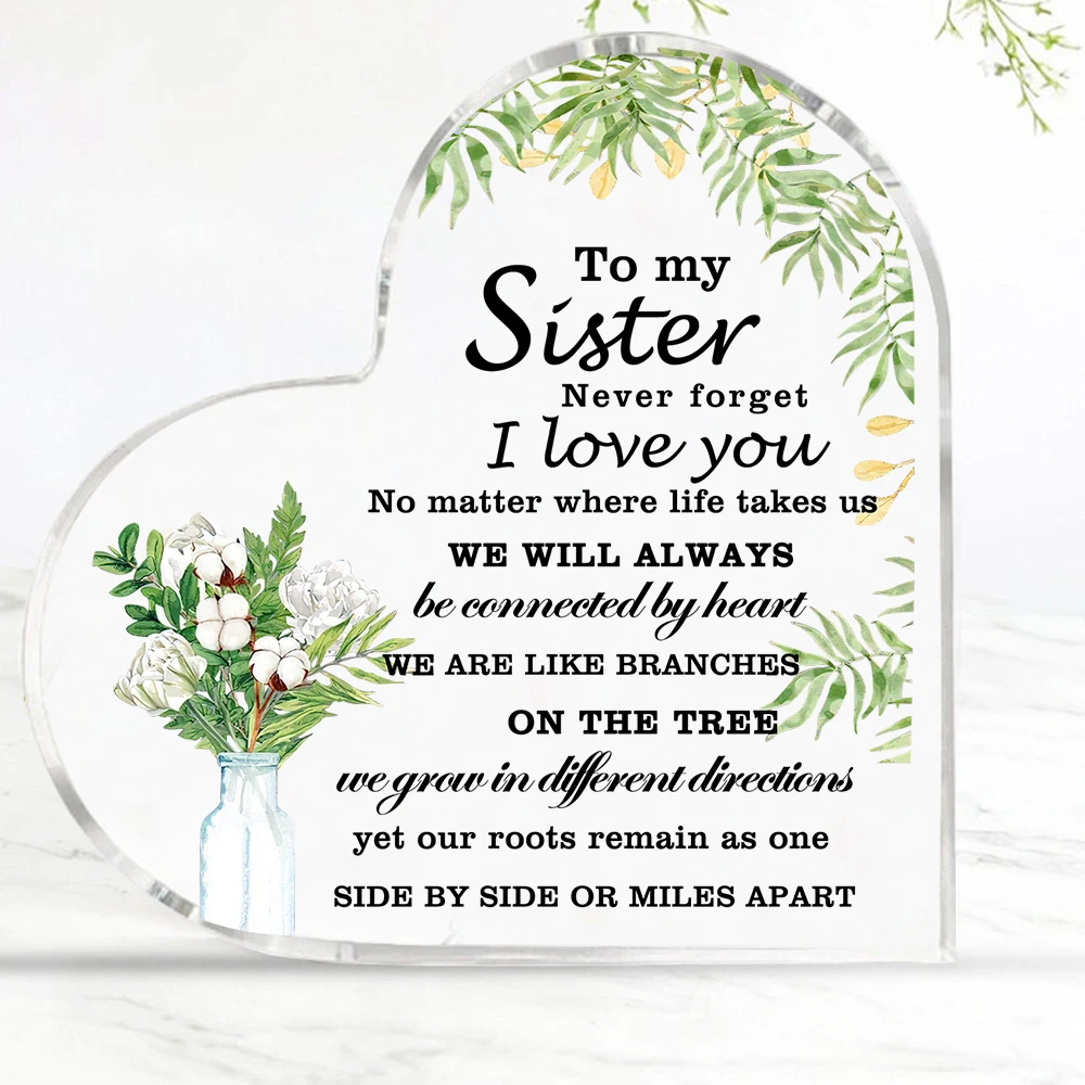 1pc, Sisters Gifts From Sister, Acrylic Keepsake, Birthday Meaningful Gifts For Sisters - Decorative Thank You Gift