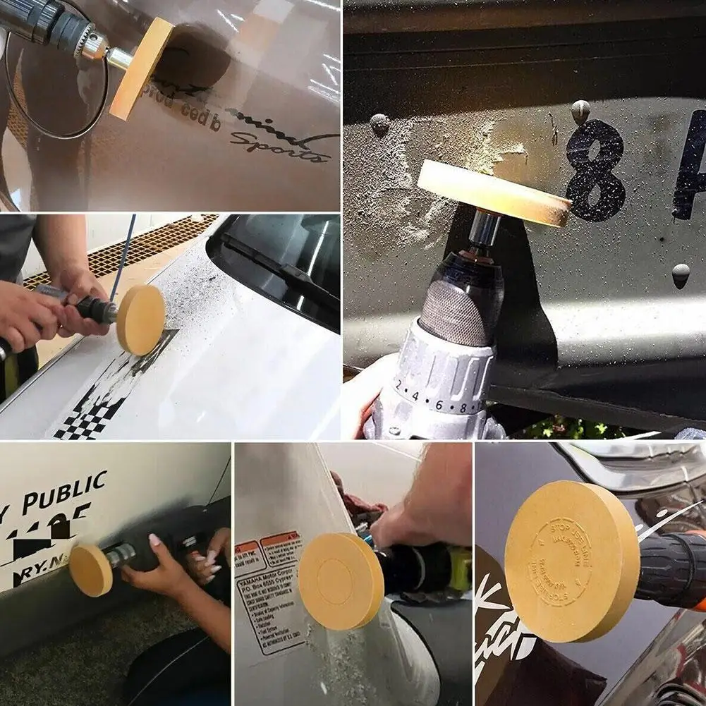 Imagem -05 - Removedor de Decalque do Carro para Borracha Cola Borracha Roda Remover Adesivo Adesivo Risca Decalque Removedor Gráfico com Adaptador Broca