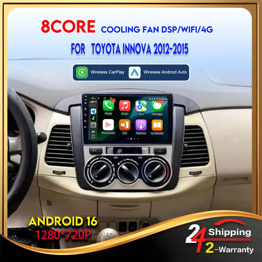 2Din Android For Toyota Innova 2012-2015 Multimedia Automotive Car Radio Video Stereo 8Core Wifi Gps Autoradio DSP 4G GPS