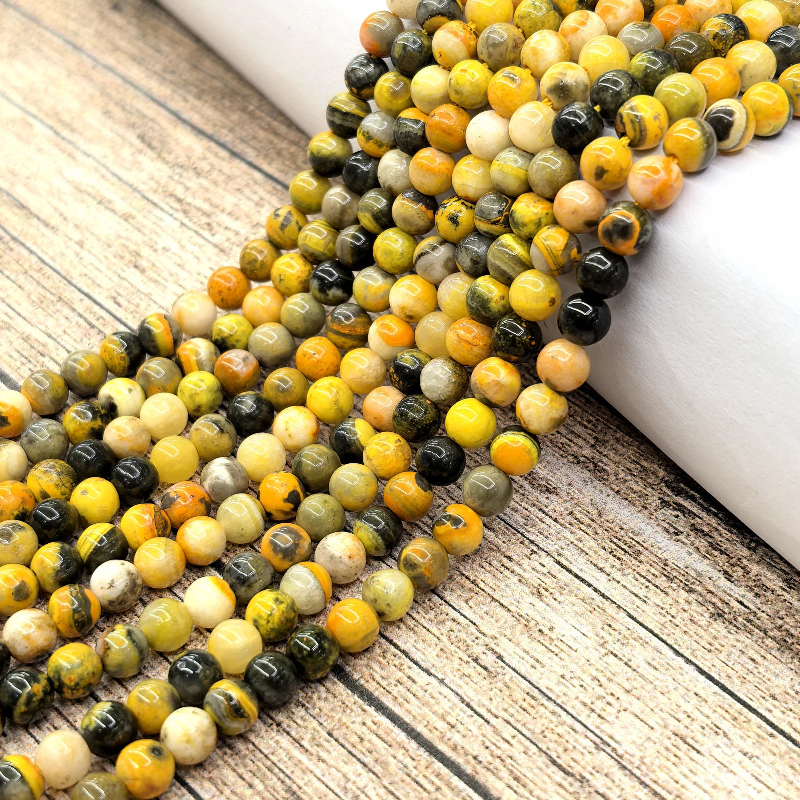 

4.8mm Bumble Bee Jasper round Beads for DIY Jewelry Making Bracelet Crafting
