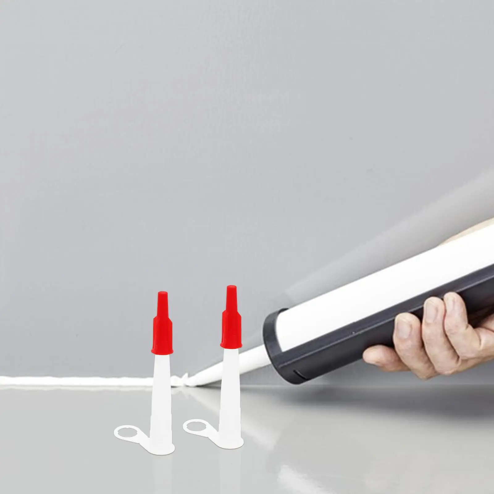 10pcs กาวหัวฉีด Dispensing Tips หลอด Finishing Caulk Smoothing เครื่องมือซีลหมวกกาวหลอดซีลหมวกกาวหมวก