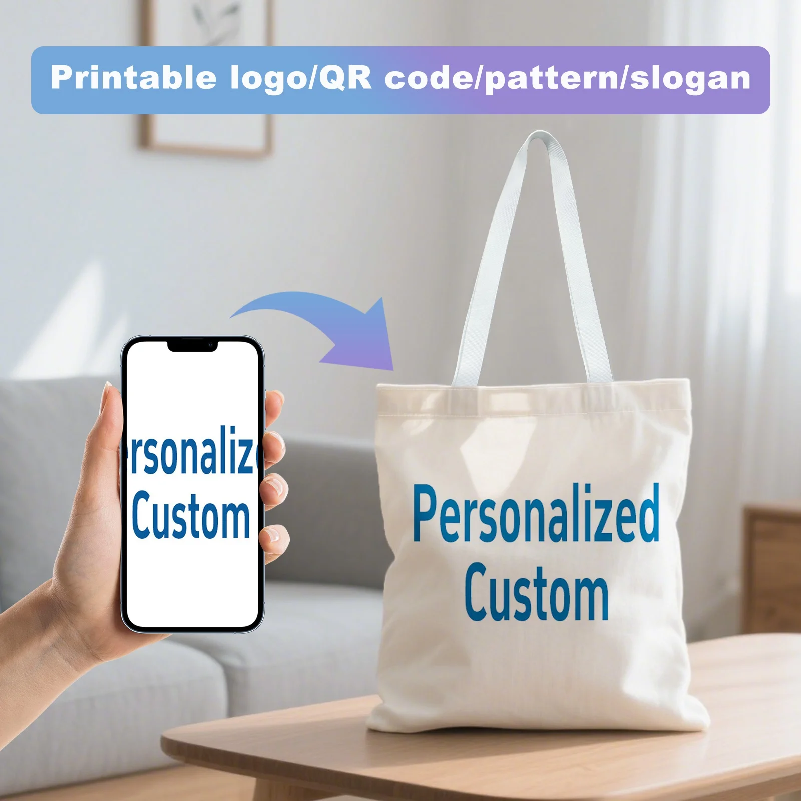 حقائب اليد، حقائب قماش مع تصميمات ونص شعار مخصص، أكياس تسوق قابلة للطي، حقائب قماش بشعار مطبوع مناسبة لحملات الإعلان، حقائب يد مخصصة للنساء كهدية عيد الميلاد أو هدايا تذكارية للحفلات أو تذكارات الحفلات
