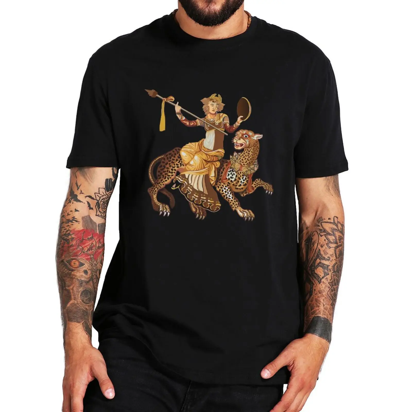 

Dionysos Riding On A Panther T Shirt Vintage Ancient Greek Art Design Classic Tshirt Women Men's Novelty Tee Shirt 100% CottonF