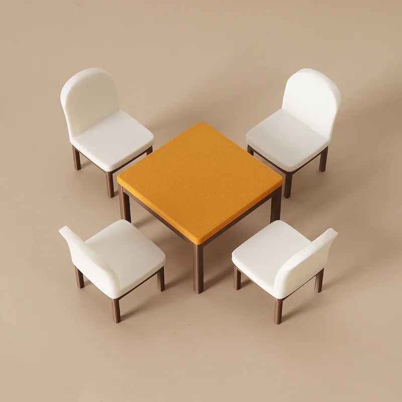 

1:12 Scale Dollhouse Dining Table & ChairSet,Miniature ChineseSquareFurniture Model,DioramaScene Prop for Dollhouse&Collectibles