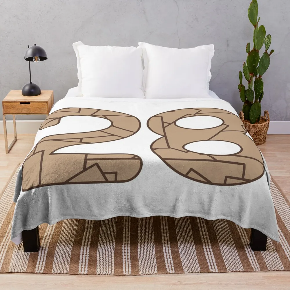 

The number twenty-eight (28) in light brown Throw Blanket For Decorative Sofa Cute Plaid Bed linens Blankets