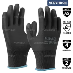 3 Pairs Ultra-Thin Work Gloves for For Men&Women Black High Performance Knit Wrist Cuff Firm Non-Slip Grip Durable&Breathable