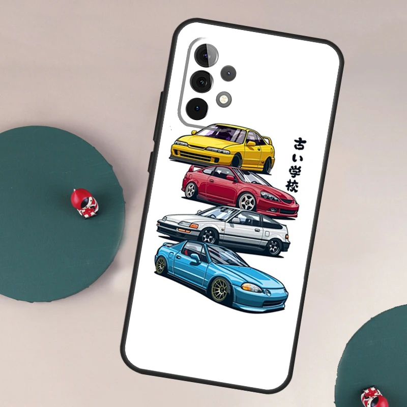 JDM Type R Civic Sport Car Case For Samsung Galaxy A53 A33 A23 A13 A73 A52S A21S A51 A71 A12 A22 A32 A52 A04S Cover