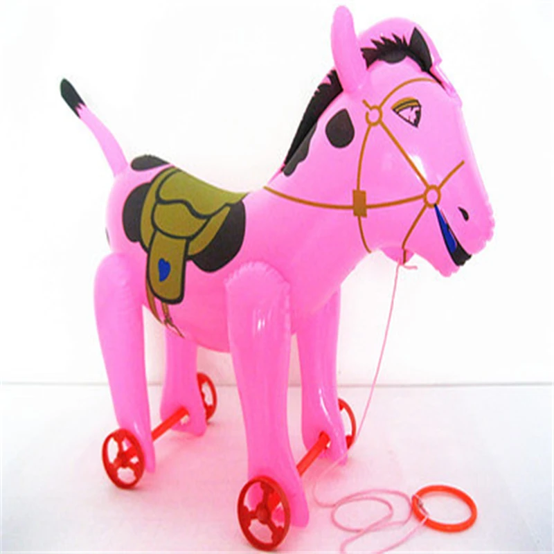 Pull Cord Inflatable Toys Wholesale Large Children Cartoon Stall Wholesale Summer Cargo PVC Animal Pull Cart