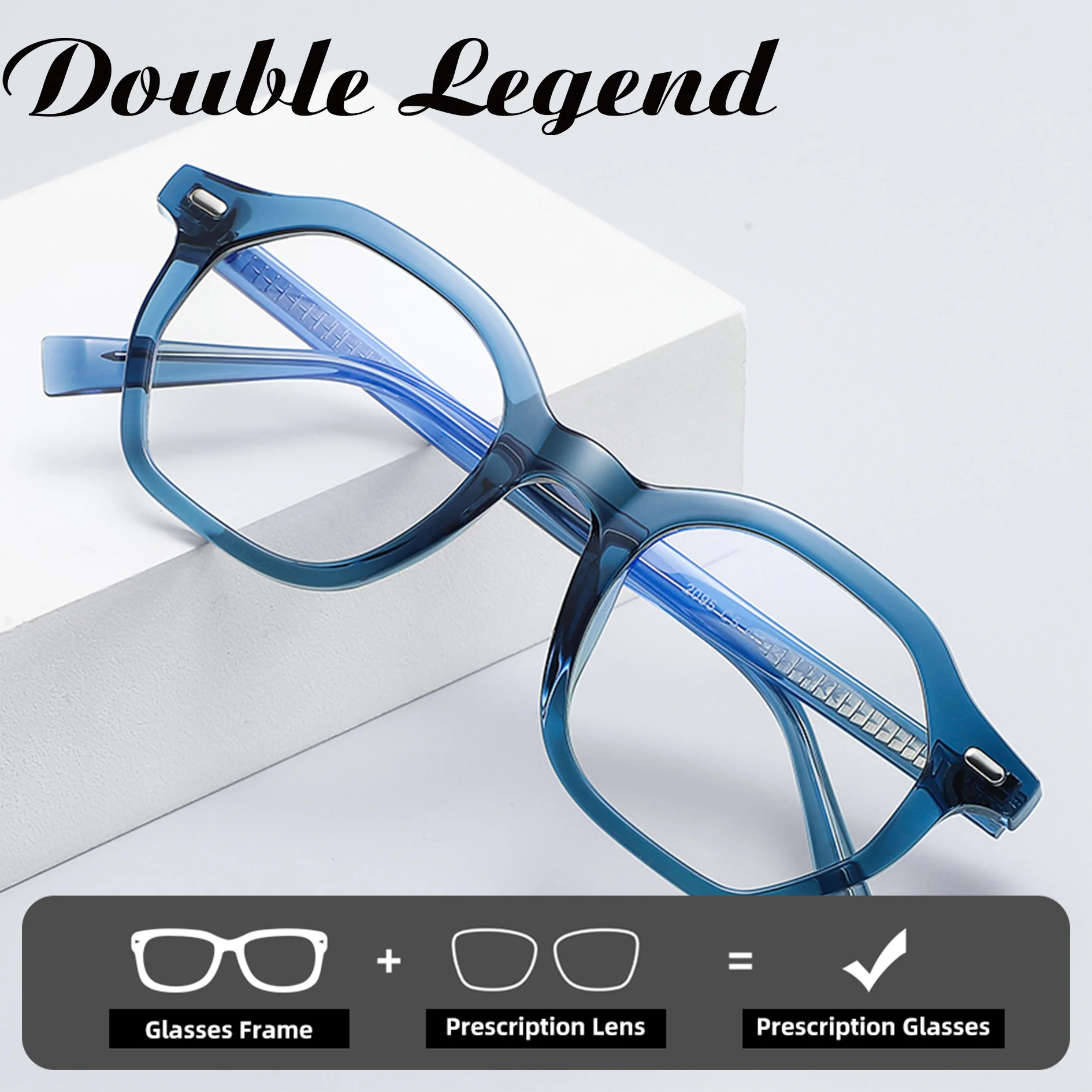 

Двойные легенды, модные высококачественные очки для чтения TR90, ретро-синий свет, блокирующие оптические очки по рецепту, близорукость, мужчины, женщины