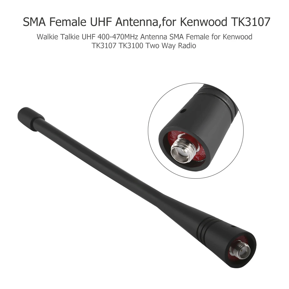 

SMA Female Antenna Professional Dual Band Radio Antenna UHF 400-470MHz Handheld Radio Antenna for Kenwood TK3107 TK3100