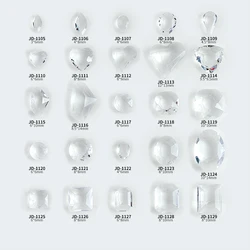 30PCS Super Clear Transparent Multi-Cut Naked Sharp Diamonds Crystal Nail Art Rhinestones Jewelry Decorations Manicure Ornaments