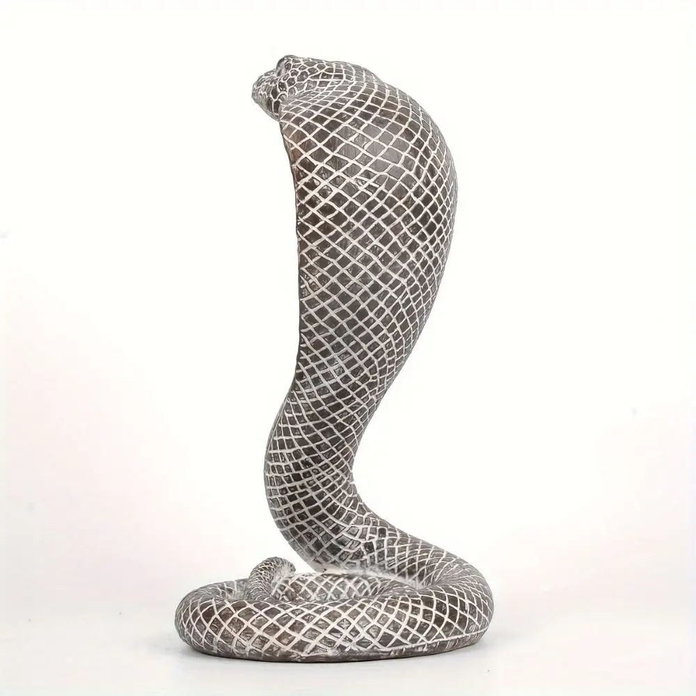 Exquisite lebensechte 3D Cobra Modell Schlange Waagen simulierte Cobra Figur Ornament Harz Tier Simulation Modell Weihnachten