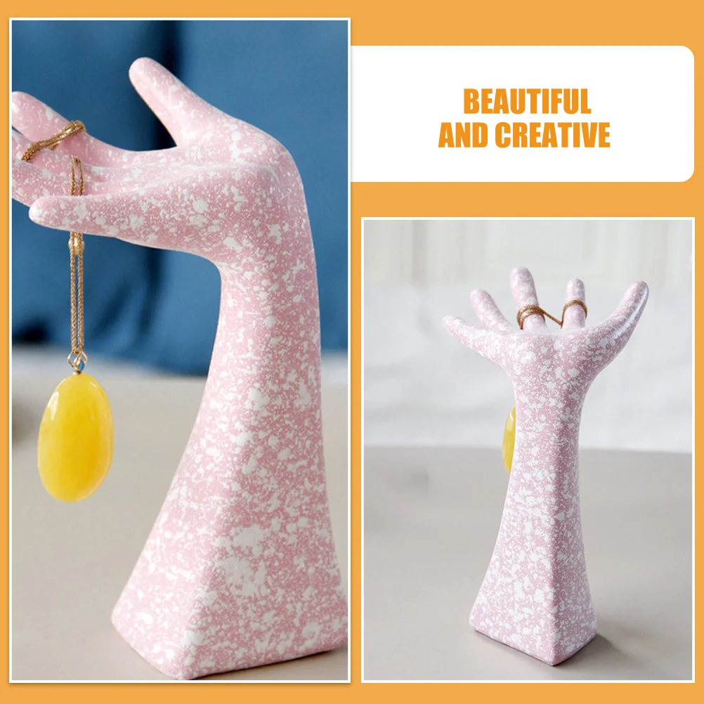 

2Pcs Resin Hand Jewelry Display Stand Multifunction Ring Holder Desktop Bracelet Storage Organizer Hand Ring Holder