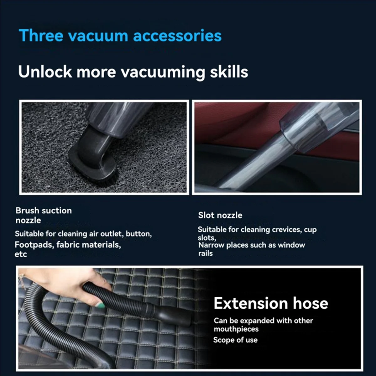 ABXHH Беспроводной перезаряжаемый автомобильный бытовой пылесос Мощный пылесос Портативный ручной пылесос Белый