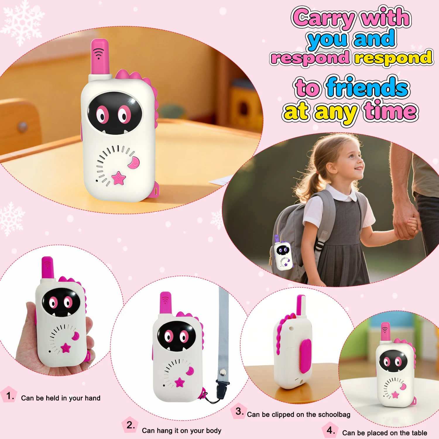 Mini Walkie Talkie para niños, transmisión inalámbrica de larga distancia, Radio bidireccional portátil para exteriores, regalo para niños y niñas, 2 uds.