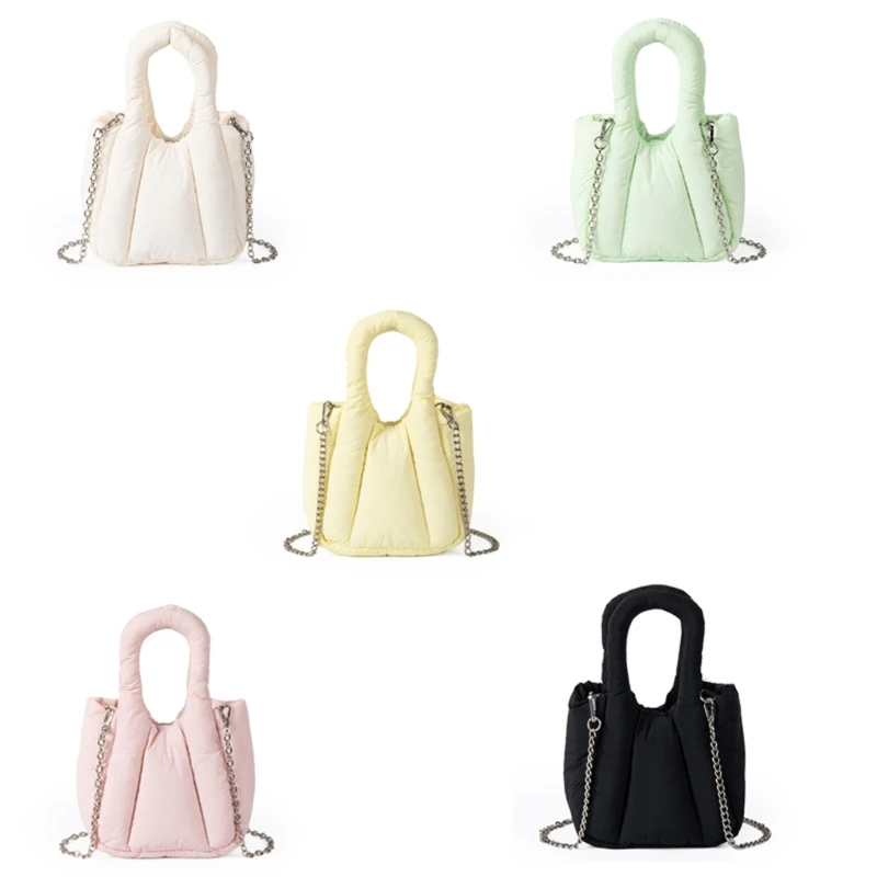 

E74B Eye Catching Satchel Casual Handbag Shoulder Bag for Daily Use Fashionable Nylon Crossbody Pouches