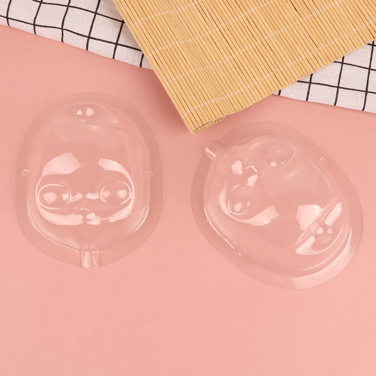 

5Pcs Small Face Mask for Tiny Transparent Plastic Dustproof Mini Cover Essential DIY Craft Prop Double Hole Fastening