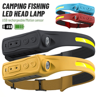New XPE+COB LED Sensor Headlamp USB Rechargeable Headlight Led Head Torch Work Light Head Flashlight for Fishing Lantern Camping