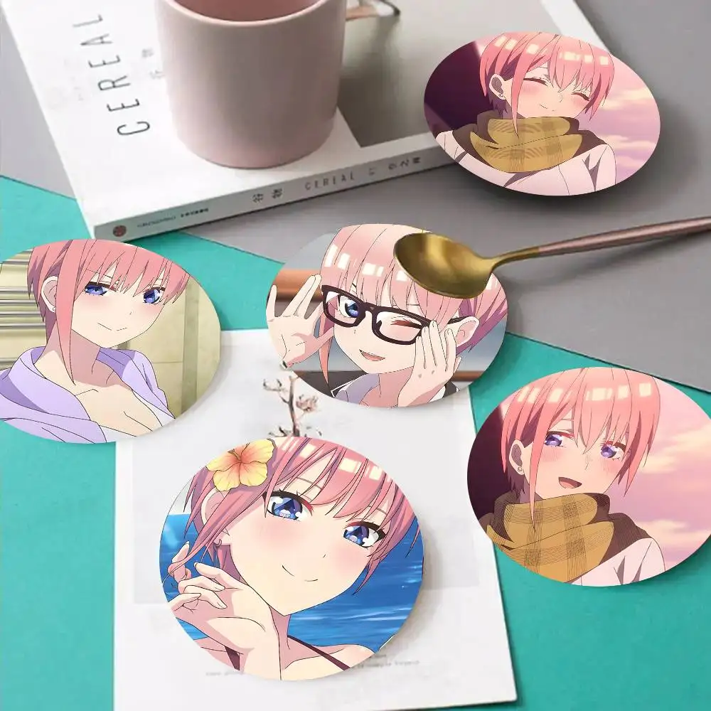 1pc Ichika Nakano Anime characters Wooden Coaster Colour Printing Cup Mat Home Desk Decoration Gifts