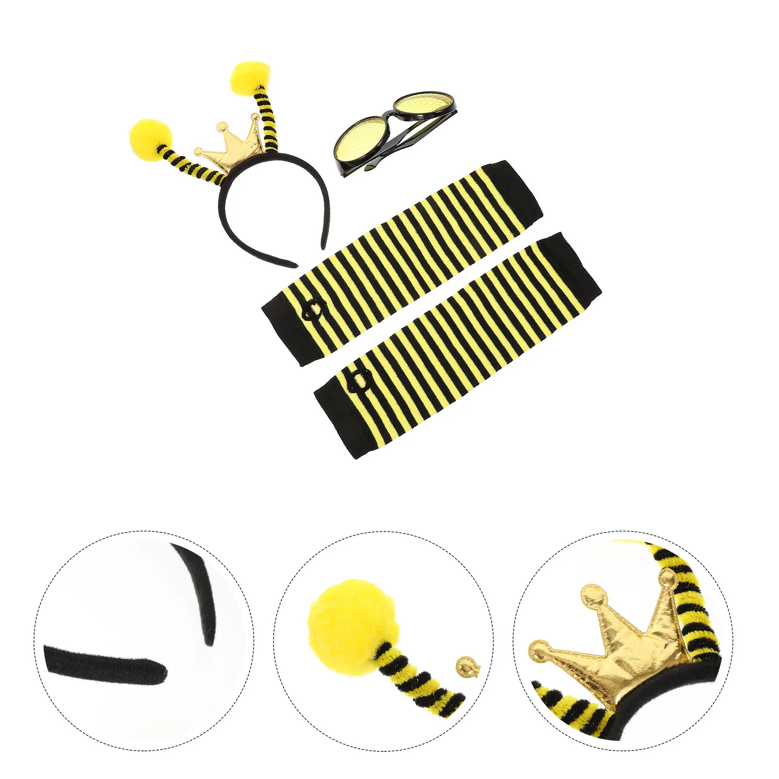 Bee Headband Glasses Party Bees Funny Hair Decor Ribbons Bands Festival Prop Sun Sunglasses Prom Headdress