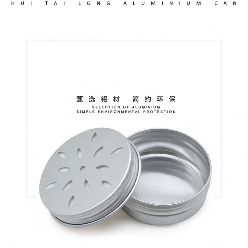 60ml Empty Aluminum Cosmetic Jar Round Metal Container With Hollow Lid For Candle Making Storage Tin Box Small Portable Pot